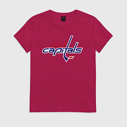 Футболка хлопковая женская Washington Capitals, цвет: маджента