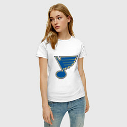 Футболка хлопковая женская St Louis Blues, цвет: белый — фото 2