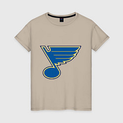 Футболка хлопковая женская St Louis Blues, цвет: миндальный