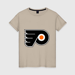 Футболка хлопковая женская Philadelphia Flyers, цвет: миндальный