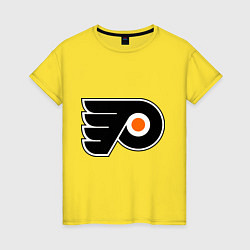 Футболка хлопковая женская Philadelphia Flyers, цвет: желтый