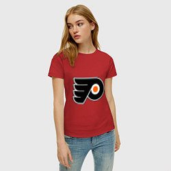 Футболка хлопковая женская Philadelphia Flyers, цвет: красный — фото 2