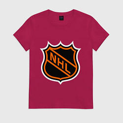 Футболка хлопковая женская NHL, цвет: маджента