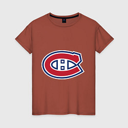 Футболка хлопковая женская Montreal Canadiens, цвет: кирпичный