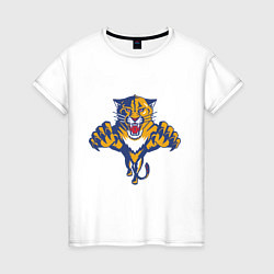 Футболка хлопковая женская Florida Panthers, цвет: белый
