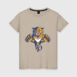 Футболка хлопковая женская Florida Panthers, цвет: миндальный