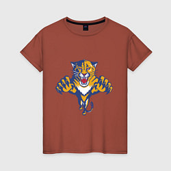 Футболка хлопковая женская Florida Panthers, цвет: кирпичный