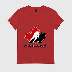 Футболка хлопковая женская Canada, цвет: красный