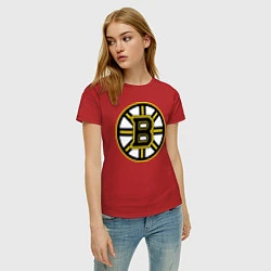 Футболка хлопковая женская Boston Bruins, цвет: красный — фото 2