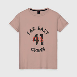 Футболка хлопковая женская Far East 41 Crew, цвет: пыльно-розовый
