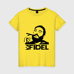 Футболка хлопковая женская FIdel, цвет: желтый