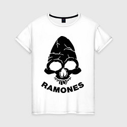 Футболка хлопковая женская Ramones, цвет: белый