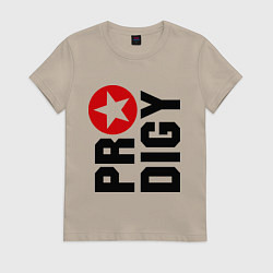 Футболка хлопковая женская Prodigy Star, цвет: миндальный