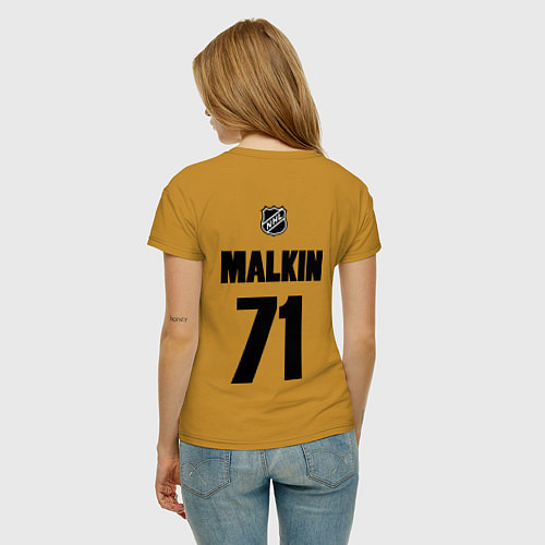 Женская футболка Pittsburgh Penguins: Malkin 71 / Горчичный – фото 4