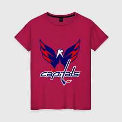 Футболка хлопковая женская Washington Capitals: Ovechkin, цвет: маджента