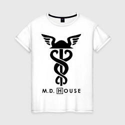 Футболка хлопковая женская M.D. House, цвет: белый