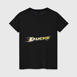 Футболка хлопковая женская Anaheim Ducks: Selanne, цвет: черный