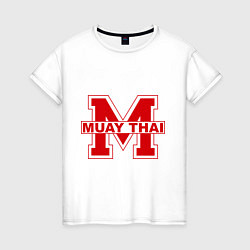 Футболка хлопковая женская M: Muay Thai, цвет: белый