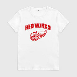 Футболка хлопковая женская Detroit Red Wings, цвет: белый