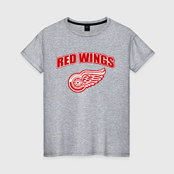 Футболка хлопковая женская Detroit Red Wings, цвет: меланж