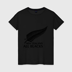 Футболка хлопковая женская New Zeland: All blacks, цвет: черный