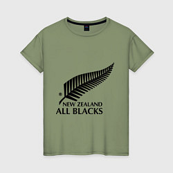 Футболка хлопковая женская New Zeland: All blacks, цвет: авокадо