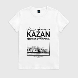 Футболка хлопковая женская Kazan: Republic of Tatarstan, цвет: белый