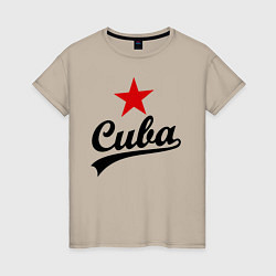 Футболка хлопковая женская Cuba Star, цвет: миндальный