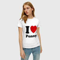 Футболка хлопковая женская I Love Penny, цвет: белый — фото 2