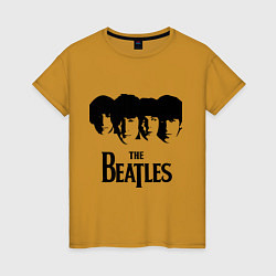 Футболка хлопковая женская The Beatles: Faces, цвет: горчичный