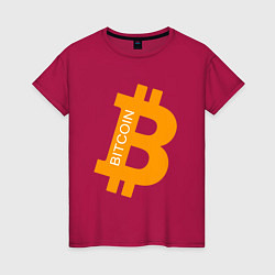 Футболка хлопковая женская Bitcoin Boss, цвет: маджента