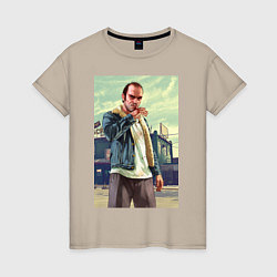 Футболка хлопковая женская Trevor Philips, цвет: миндальный