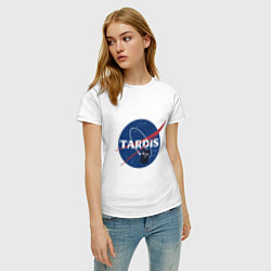 Футболка хлопковая женская Tardis NASA, цвет: белый — фото 2