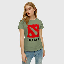 Футболка хлопковая женская Dota 2: Logo, цвет: авокадо — фото 2