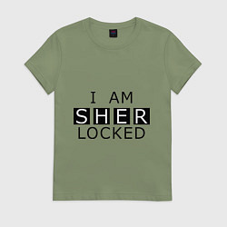 Футболка хлопковая женская I am Sherlocked, цвет: авокадо