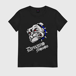 Футболка хлопковая женская Бульдог - Москва, цвет: черный