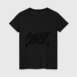 Футболка хлопковая женская Straight Edge XX, цвет: черный