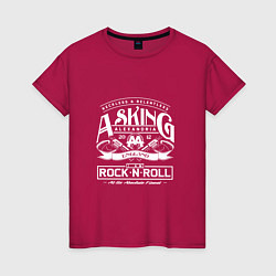 Футболка хлопковая женская Asking Alexandria: Rock'n'Roll, цвет: маджента