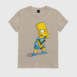 Футболка хлопковая женская Bart Bully, цвет: миндальный