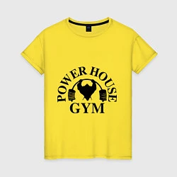 Футболка хлопковая женская Power House Gym, цвет: желтый