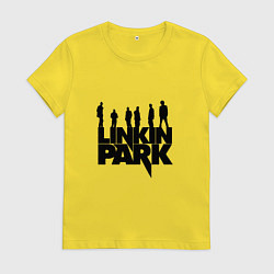 Футболка хлопковая женская Linkin Park, цвет: желтый