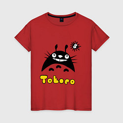 Футболка хлопковая женская Totoro тоторо, цвет: красный