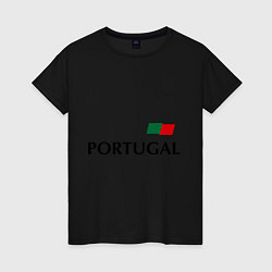 Футболка хлопковая женская Сборная Португалии: 10 номер, цвет: черный
