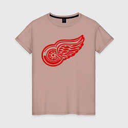 Футболка хлопковая женская Detroit Red Wings: Pavel Datsyuk, цвет: пыльно-розовый