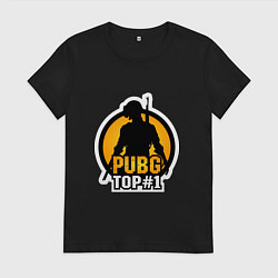 Футболка хлопковая женская PUBG Top 1, цвет: черный