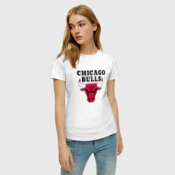 Футболка хлопковая женская Chicago Bulls, цвет: белый — фото 2
