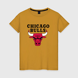 Футболка хлопковая женская Chicago Bulls, цвет: горчичный