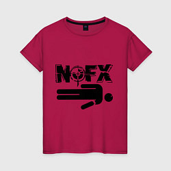 Футболка хлопковая женская NOFX crushman, цвет: маджента