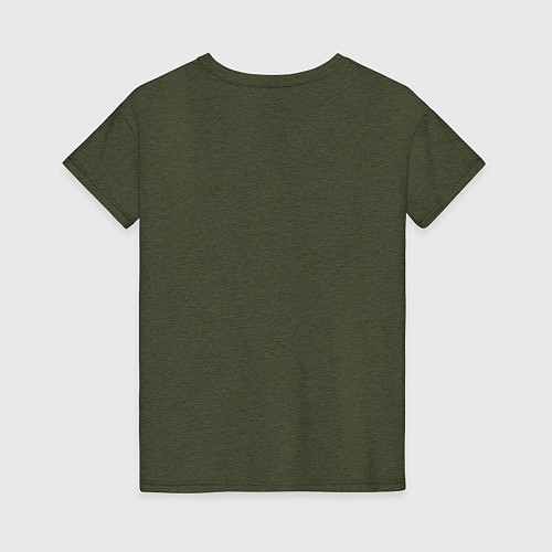 Женская футболка Мопс-картофель фри / Меланж-хаки – фото 2