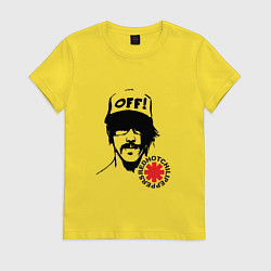 Футболка хлопковая женская Red Hot Chili Peppers: Off, цвет: желтый
